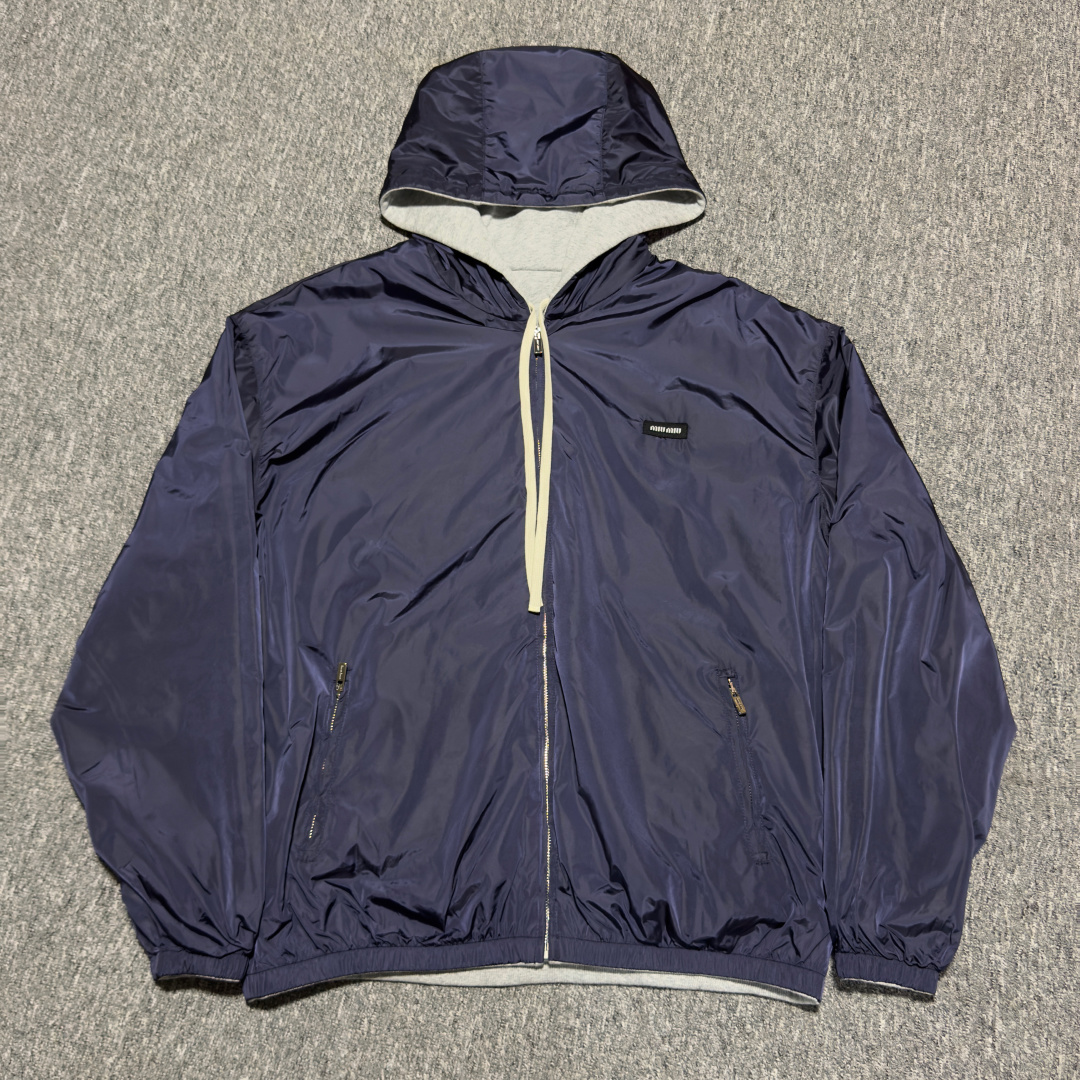 MIUMIU Reversible technical fabric and jersey blouson jacket（ML1432-1808-F0KZO-S-OOO）