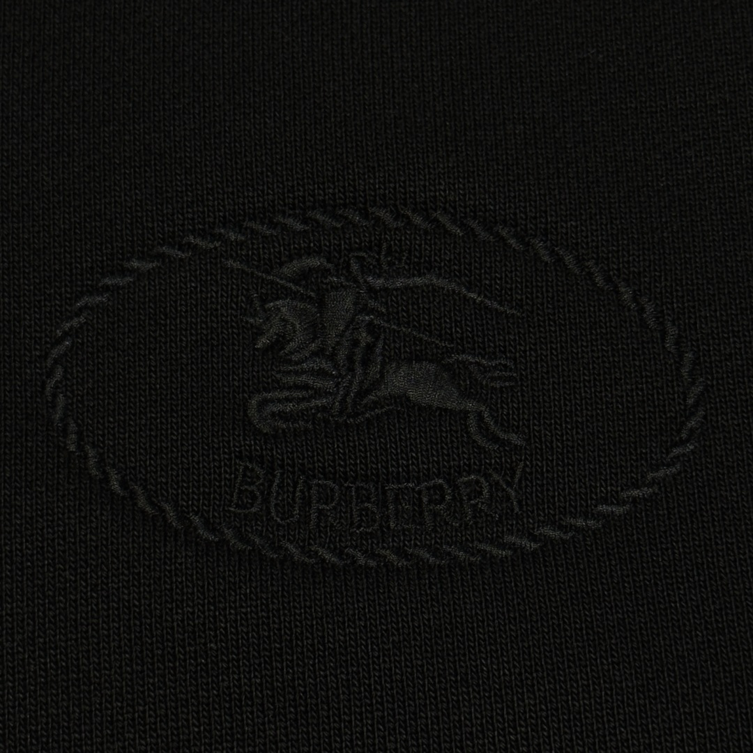 Burberry check collar cotton half-zip sweatshirt (black)（80978221)