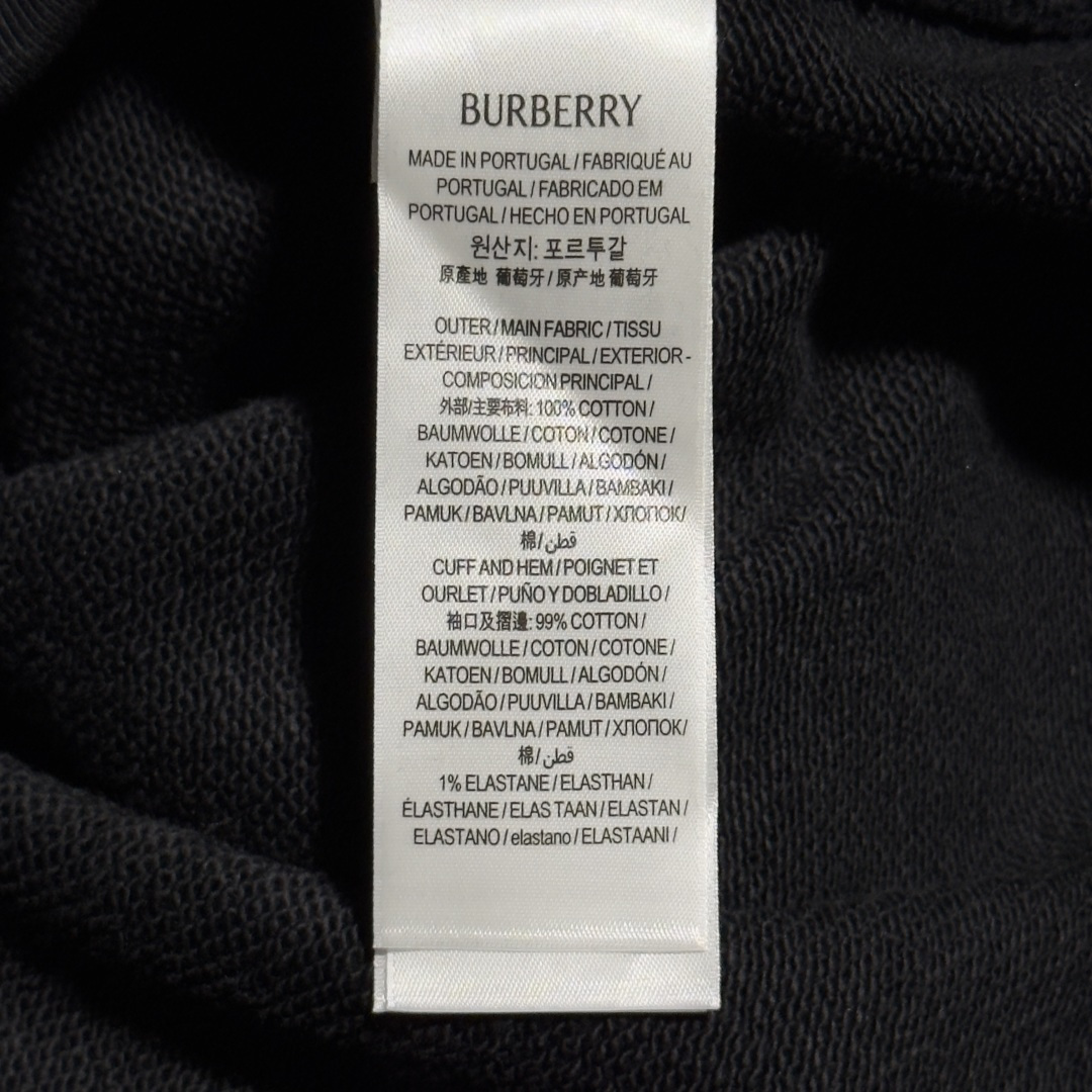 Burberry check collar cotton half-zip sweatshirt (black)（80978221)