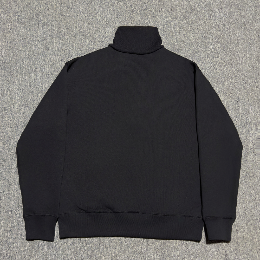 Burberry check collar cotton half-zip sweatshirt (black)（80978221)