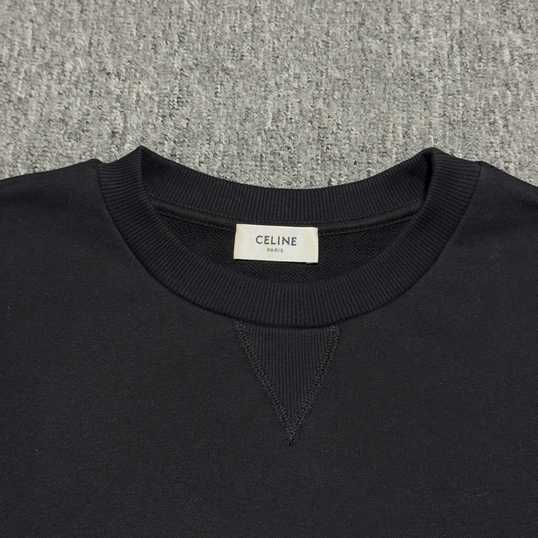 CELINE Triomphe loose sweatshirt in cotton fleece (RY01O670Q-38AW）