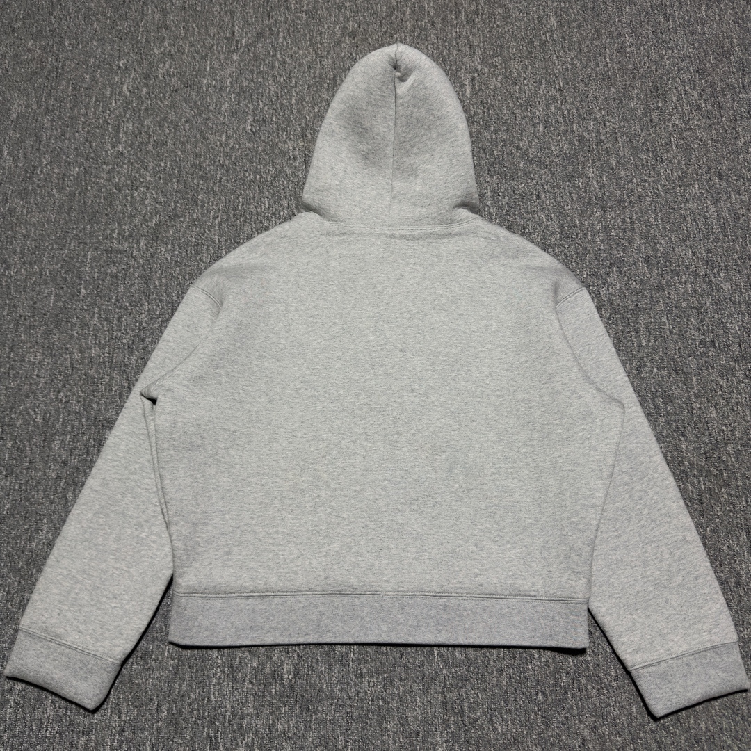 MIU MIU logo zip-up hoodie, long-sleeved, grey（MJL967-13TC-F0031）