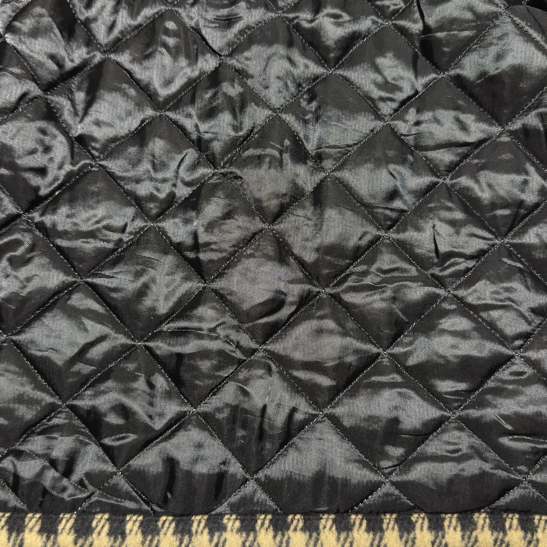 Celine check wool cardigan shirt - camel/black (2W30D338Z-03CI）