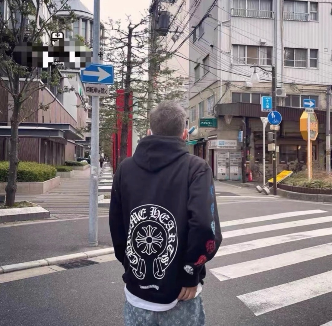 【S】Chrome Hearts Multicolor Horseshoe Logo Zip Up Hoodie "Black"  (CH2026919）