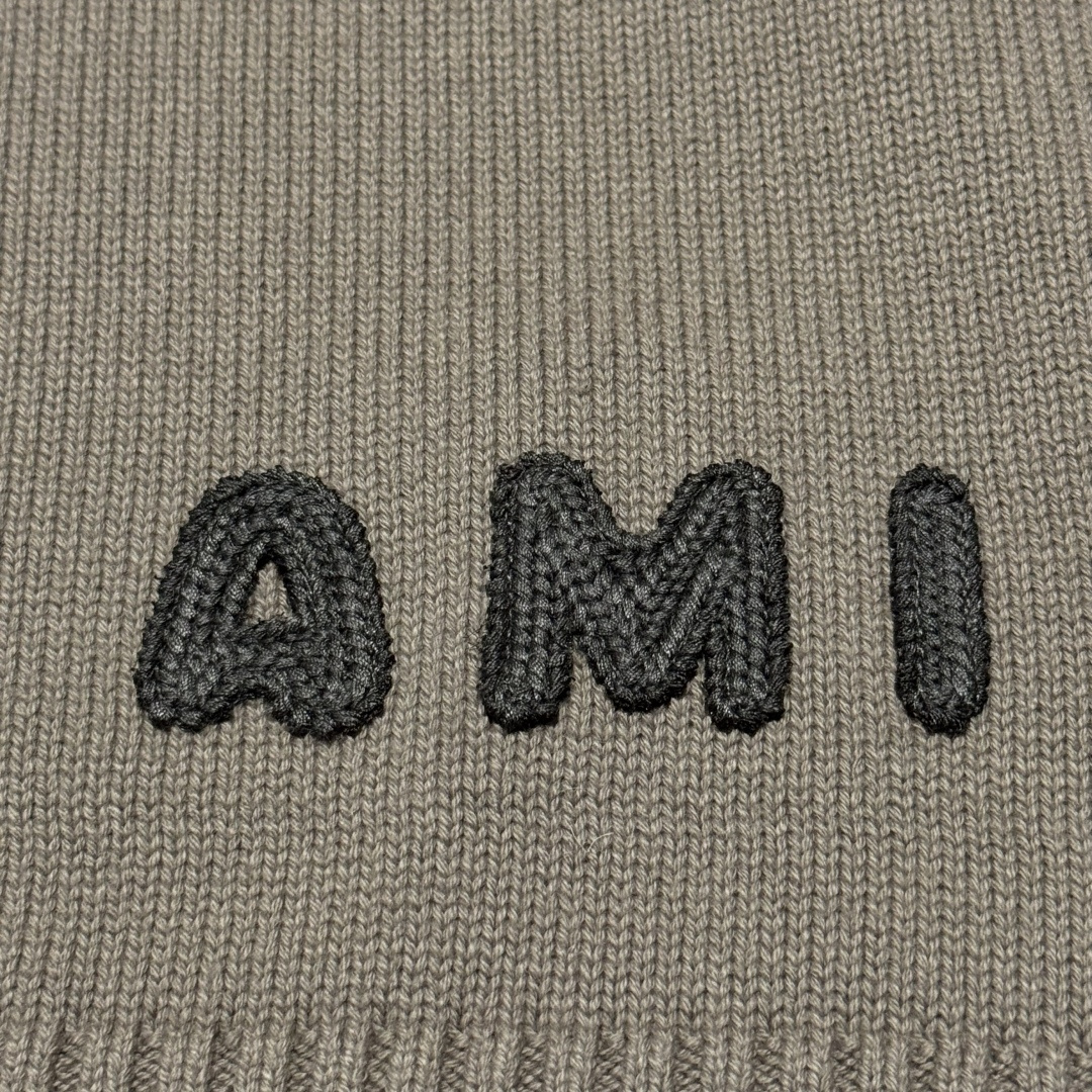 Ami Paris Ribbed Cardigan - Grey（HKC163KN0063-0952）