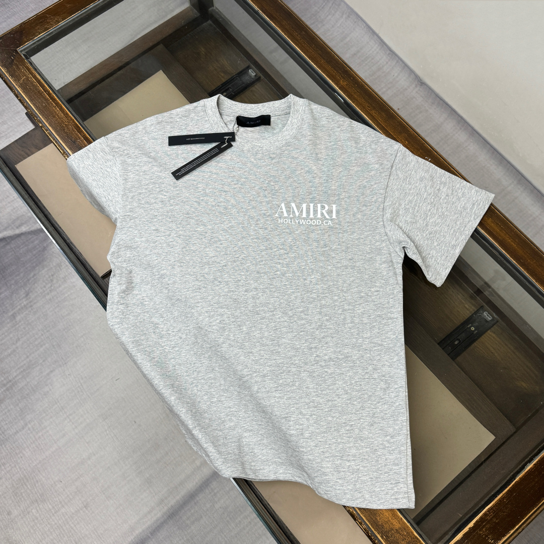 Amiri Men's White Hollywood Bones Stacked Logo T-Shirt (AMJYTE1075）