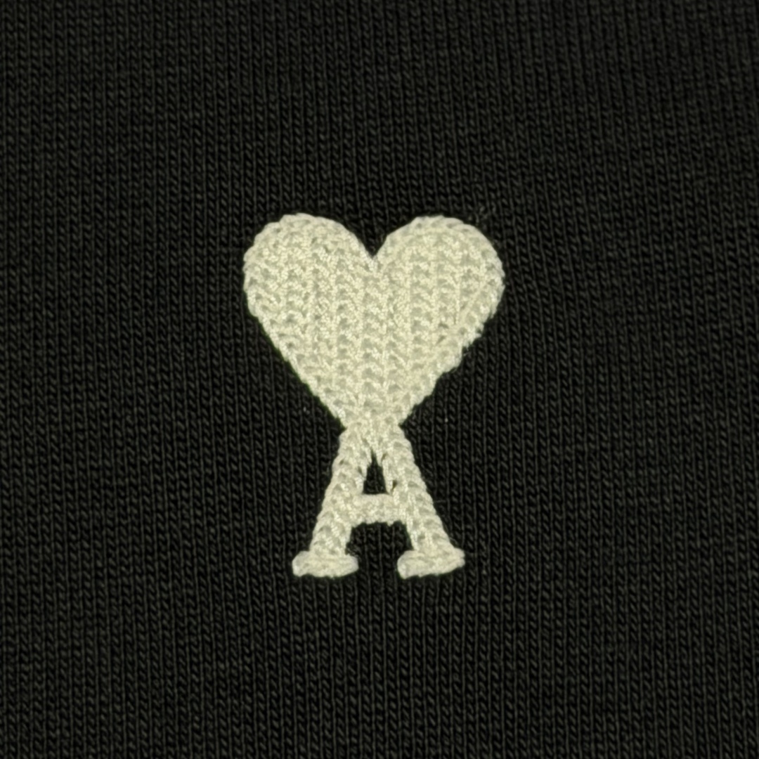 AMI Paris Ami De Coeur Cotton Pullover, Black（HSW763730045）