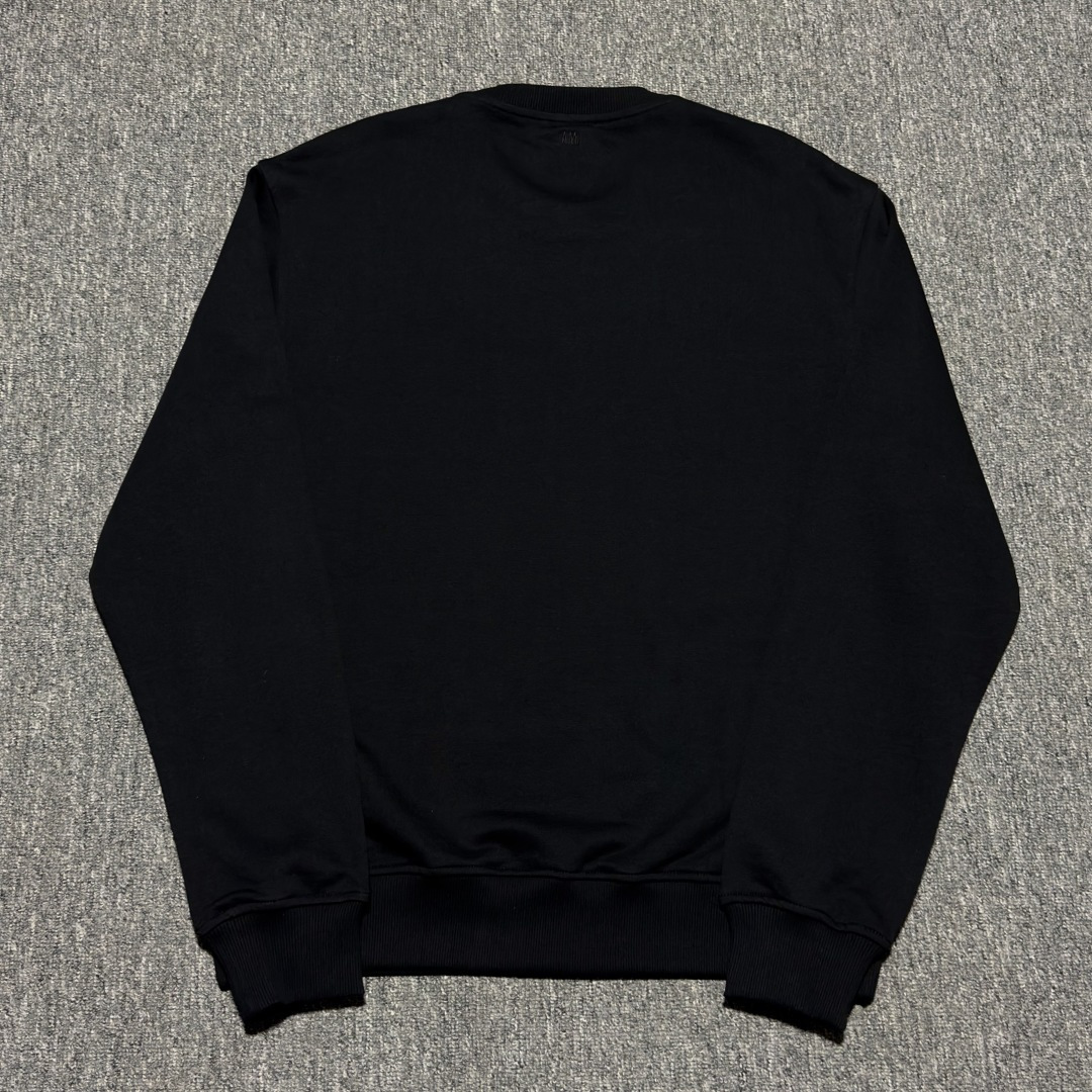 AMI Paris Ami De Coeur Cotton Pullover, Black（HSW763730045）