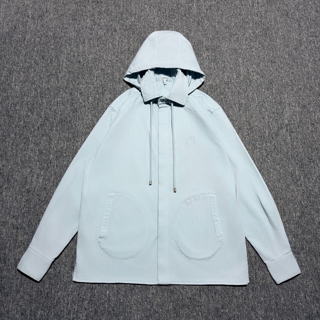 LOEWE Hooded Overshirt "Light Blue"（H526Y05WEL-5140）