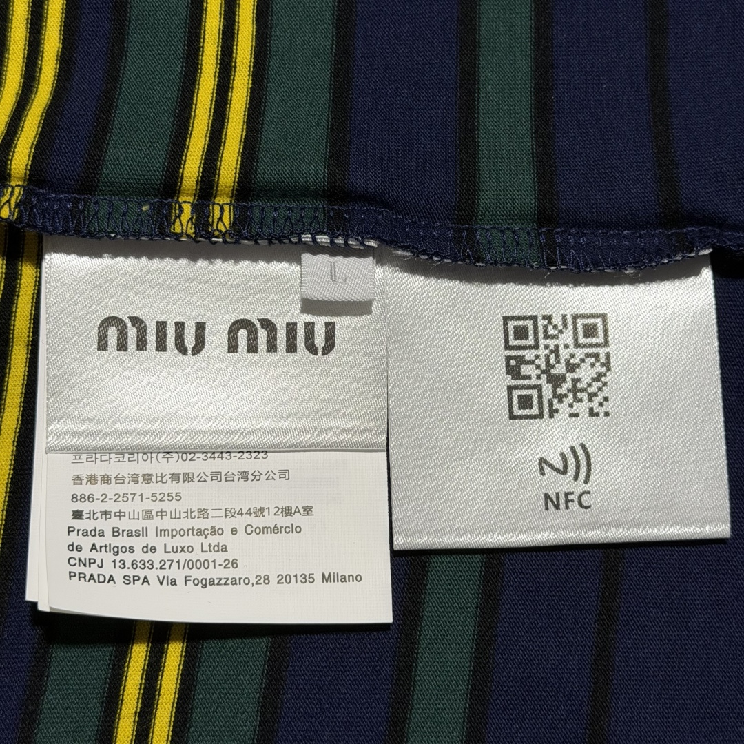 Miu Miu Embroidered Cotton T-Shirt（MJNA09-18ZV-F0V9D-S-OOO）