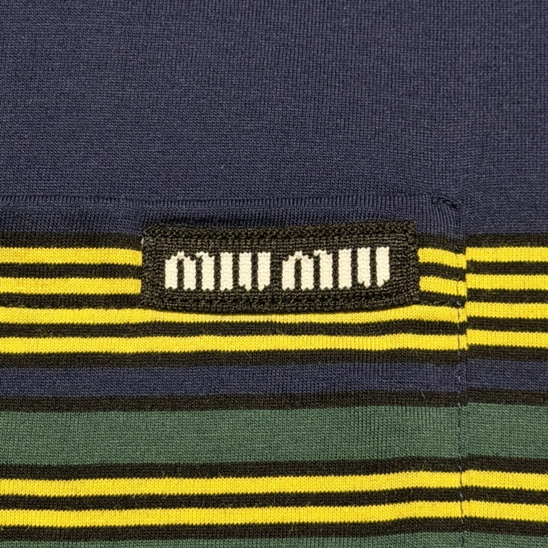 Miu Miu Embroidered Cotton T-Shirt（MJNA09-18ZV-F0V9D-S-OOO）