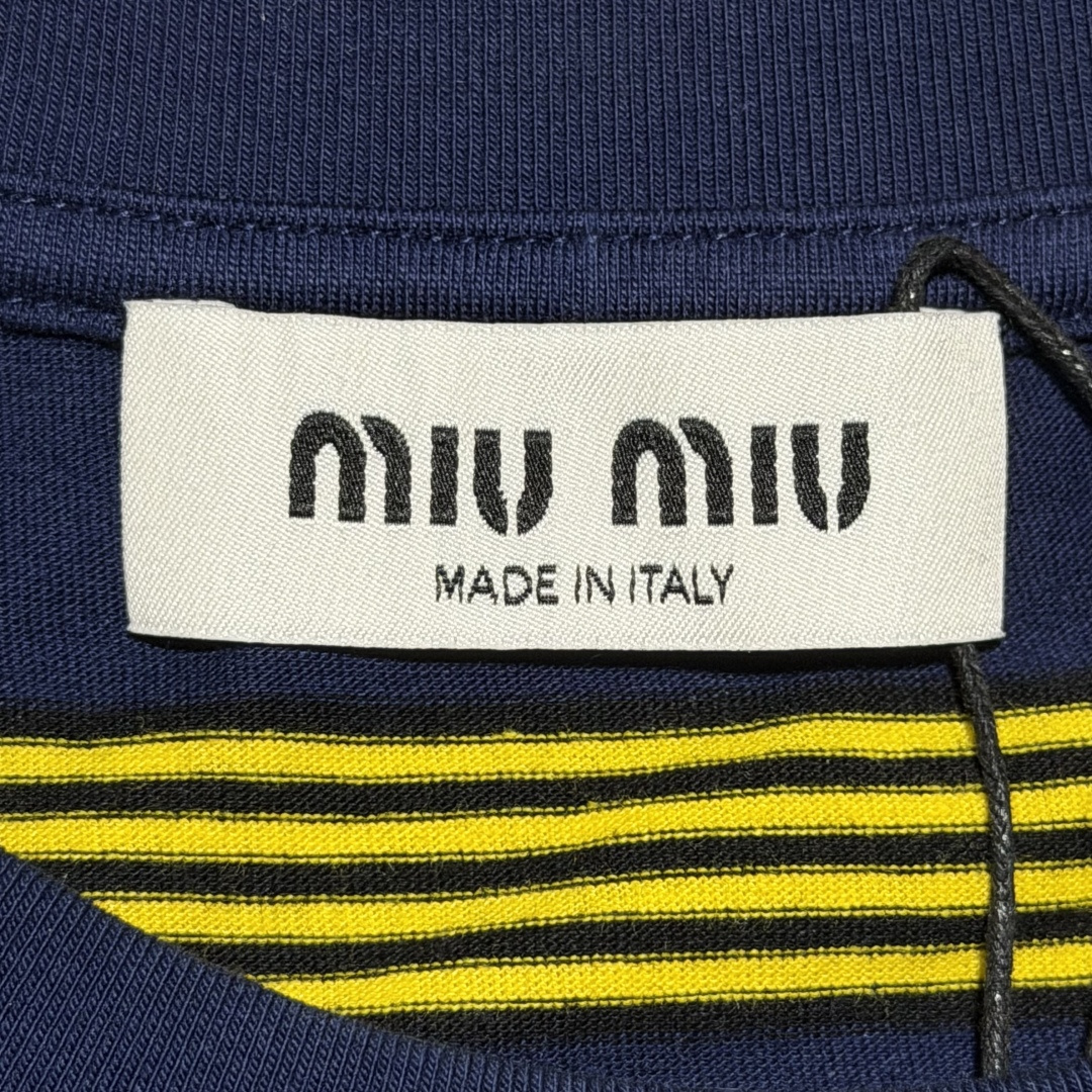 Miu Miu Embroidered Cotton T-Shirt（MJNA09-18ZV-F0V9D-S-OOO）