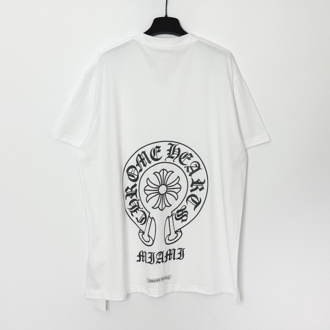 Chrome Hearts Miami Exclusive Horseshoe Short Sleeve Tee (CH-BL012）
