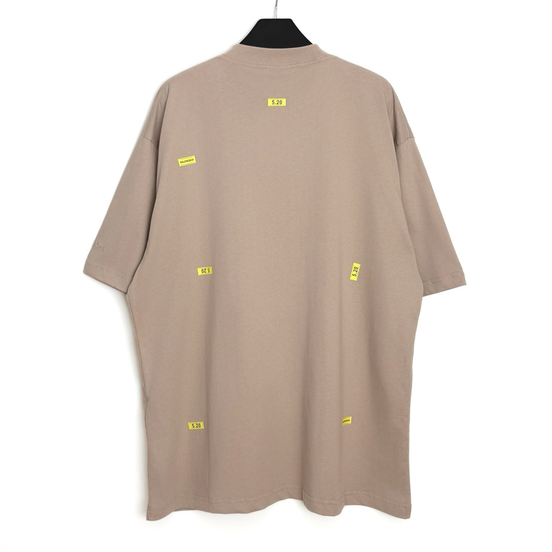 Balenciaga 520 Stickers Mid-Length T-Shirt (764235TUVN11077）