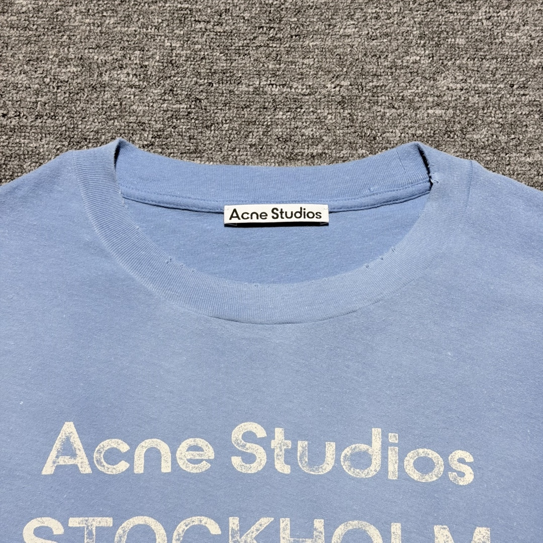 Acne Studios Sprayed Logo T-Shirt Cornflower Blue (FN-UX-TSHI000013）