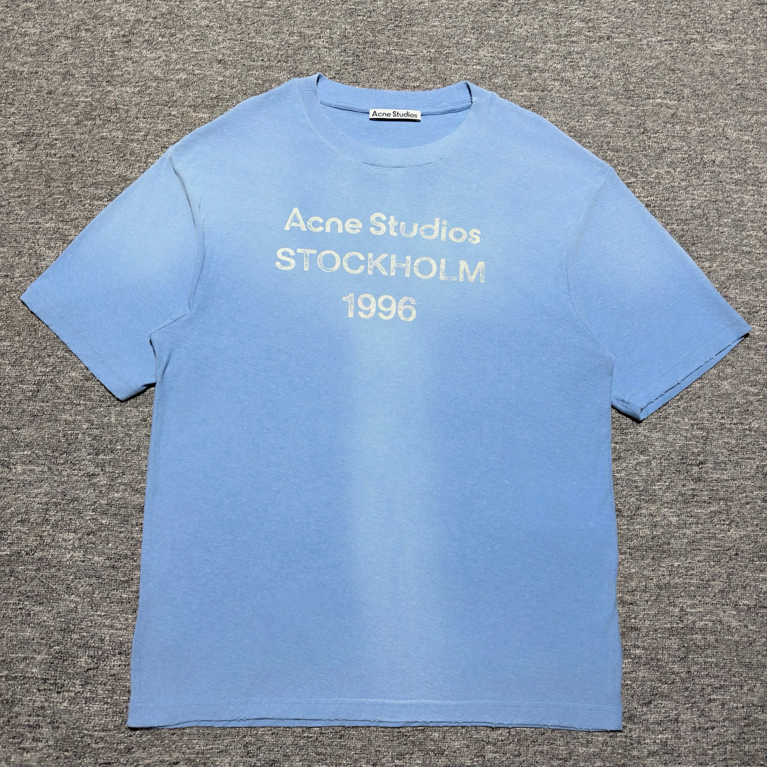 Acne Studios Sprayed Logo T-Shirt Cornflower Blue (FN-UX-TSHI000013）