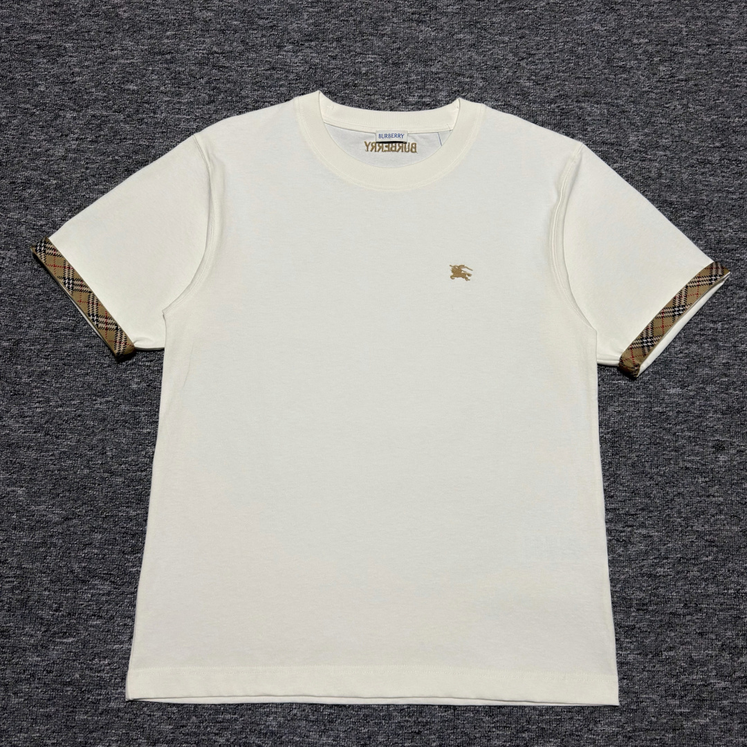 Burberry Check-trim cotton T-shirtBurberry（8123491）