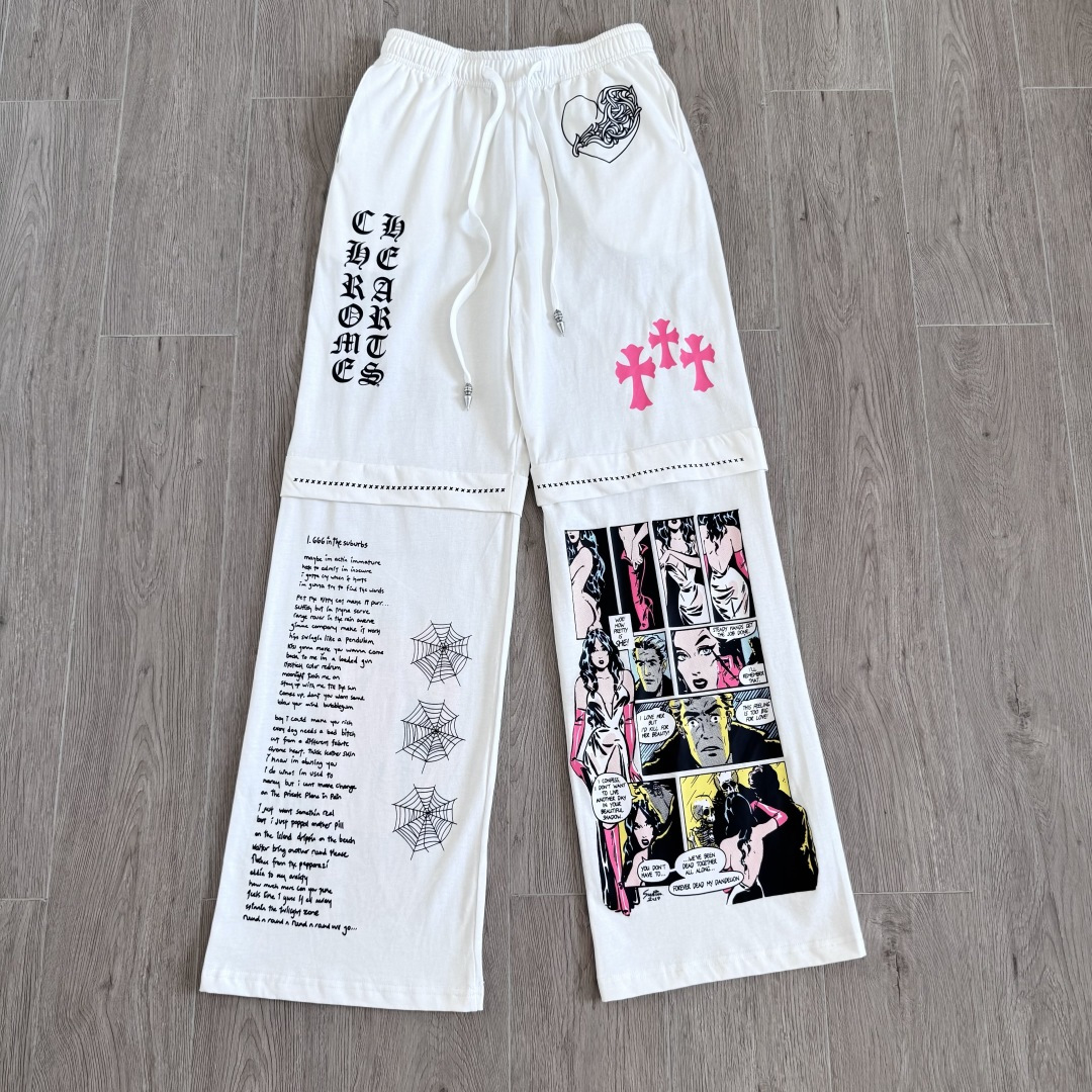 【S】Chrome Hearts JJS Deadly Doll Miami Exclusive Black Pants (CH2026893）