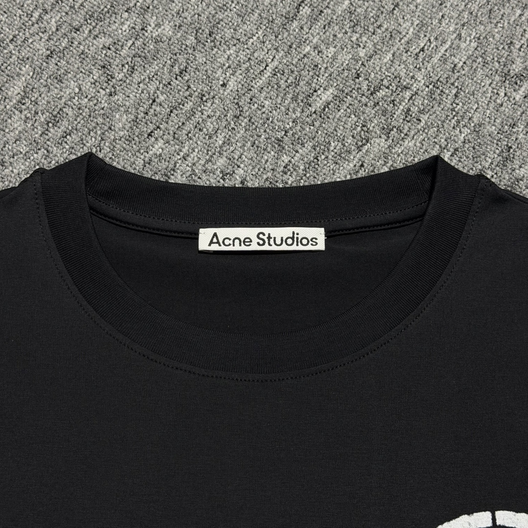 Acne Studios black long-sleeve logo T-shirt (FN-UX-TSHI000252）