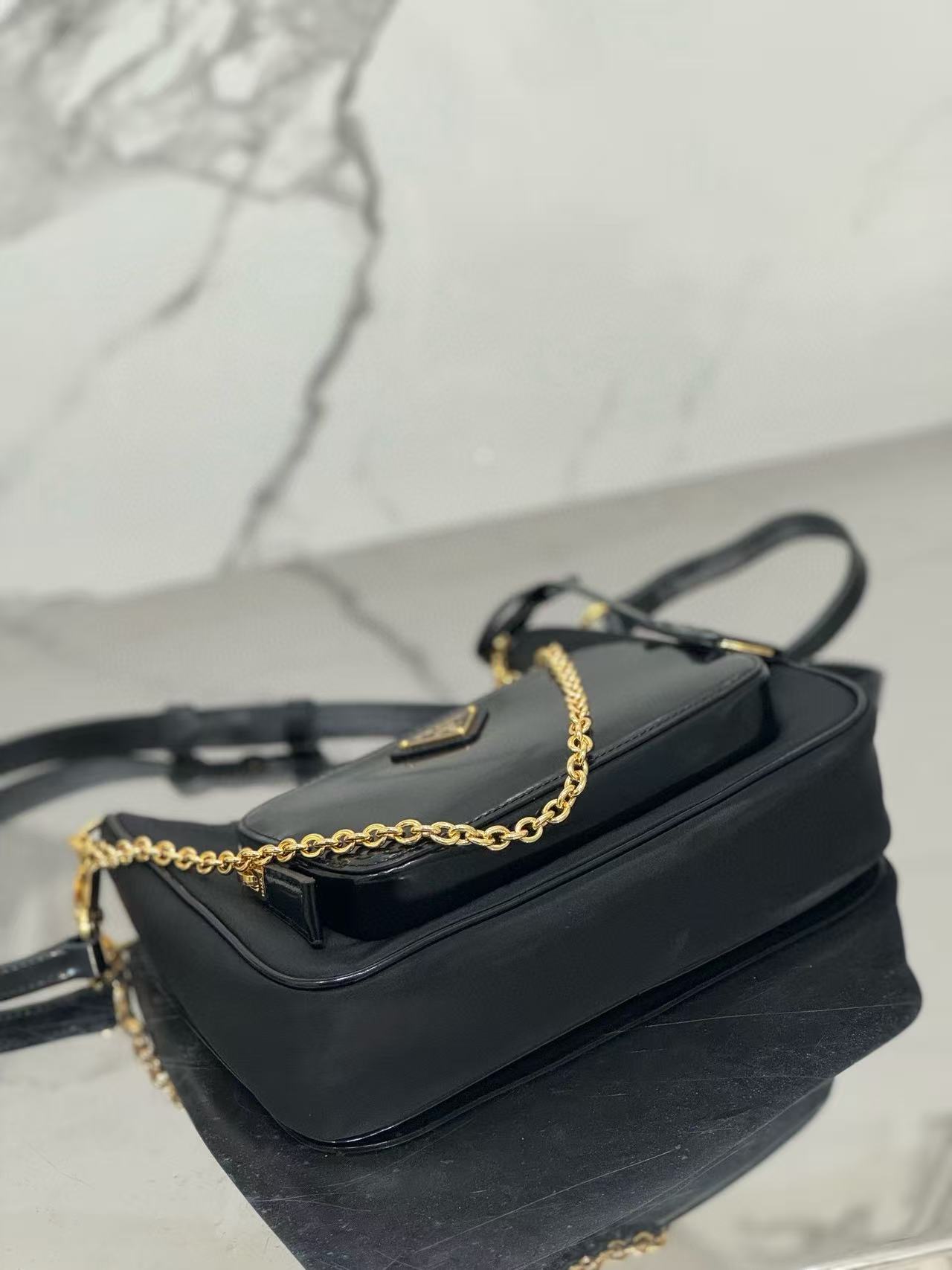 PRADA Nylon x Suede Leather Mini Bag (1BC198_R789_F0002_V_JOO)