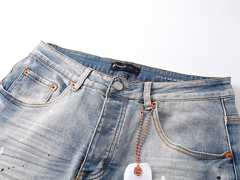 PURPLE BRAND P002 MID Indigo Distressed Splay Jeans (P002-MID）