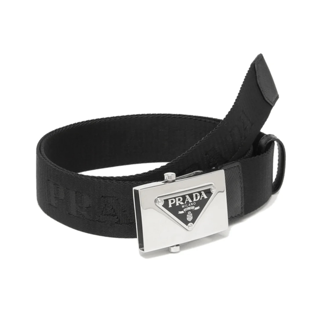 PRADA Prada JACQUARD BELT Men's Black（2CN0852DKFF0002）