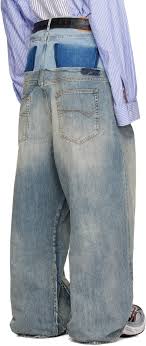 Balenciaga Cut-Up Baggy Jeans in Blue for Men | Lyst
