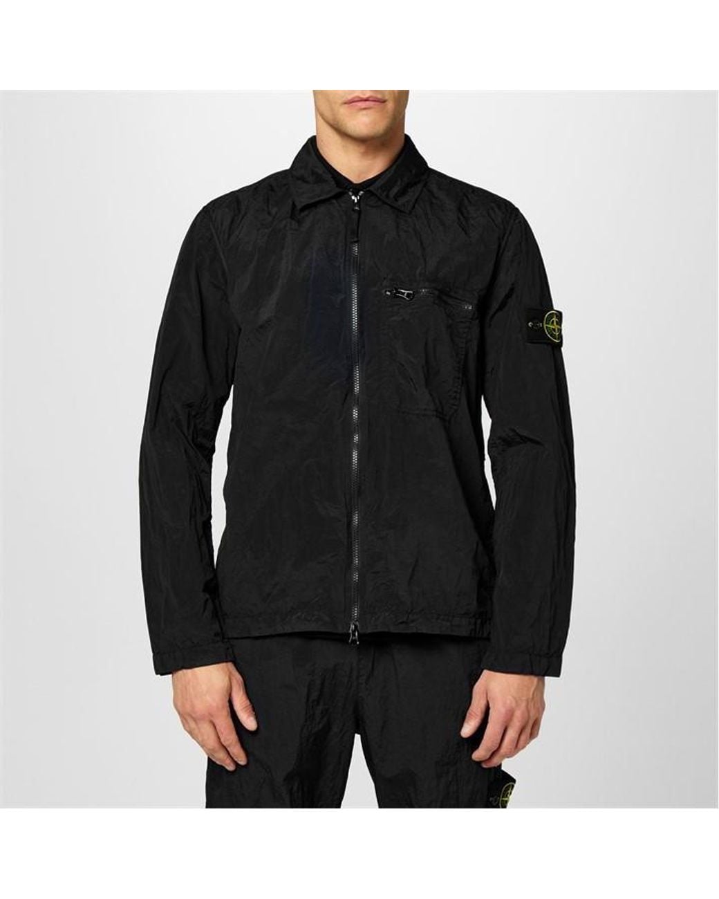 Stone Island Nylon Metal Overshirt in Black for Men | Lyst UK