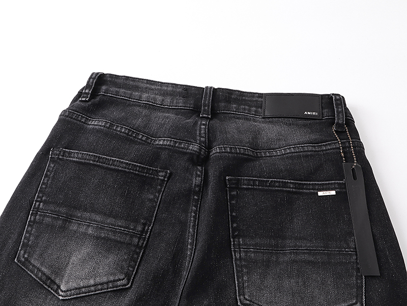 Amiri MX1 Ultrasuede Jean 'Vintage Black' (AMDNSY1042）