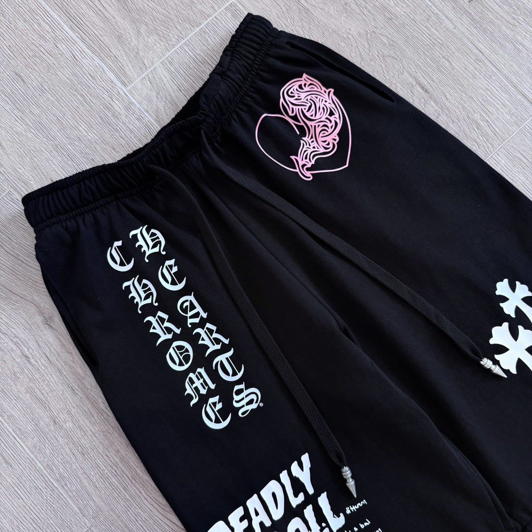 【S】Chrome Hearts JJS Deadly Doll Miami Exclusive Black Pants (CH2026893）