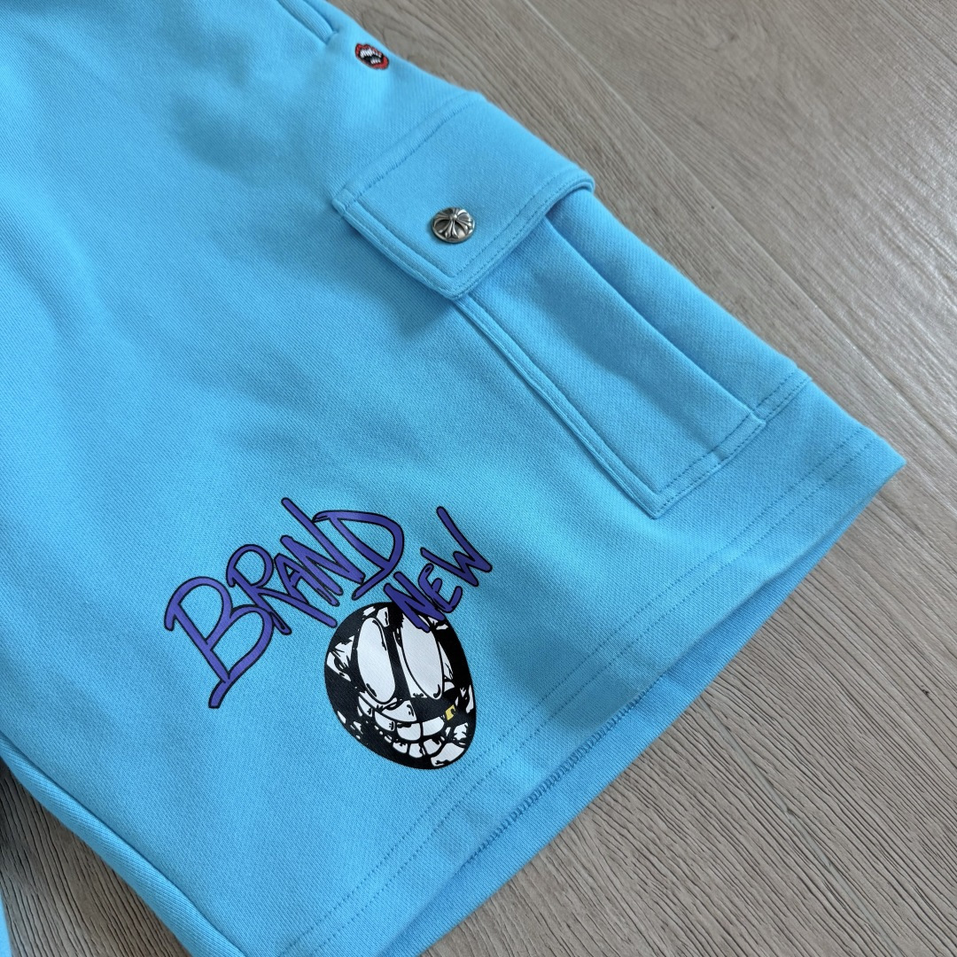 Chrome Hearts Blew Me Matty Boy Sweatshort 'Blue' (CH20269125）