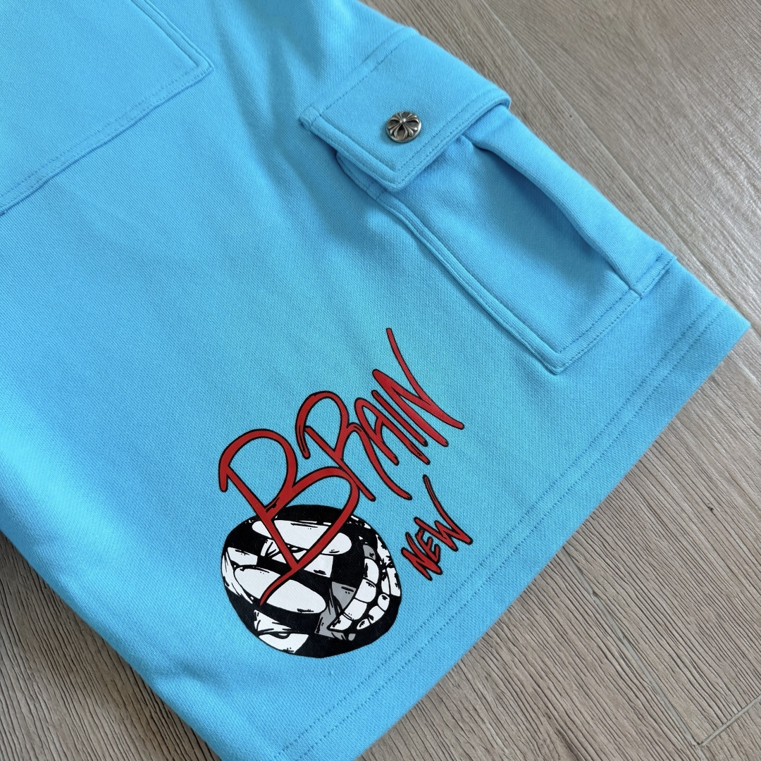 Chrome Hearts Blew Me Matty Boy Sweatshort 'Blue' (CH20269125）