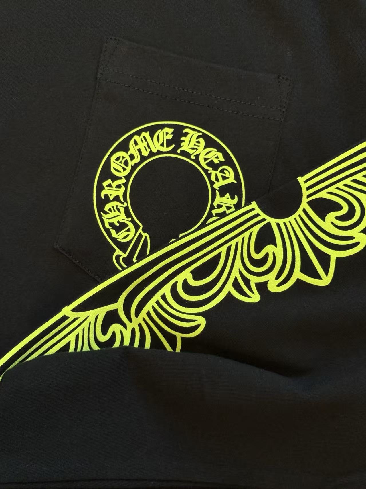 【N】Chrome Hearts Horse Shoe L/S T-Shirt "Black/Neon Yellow" (CH20269149）