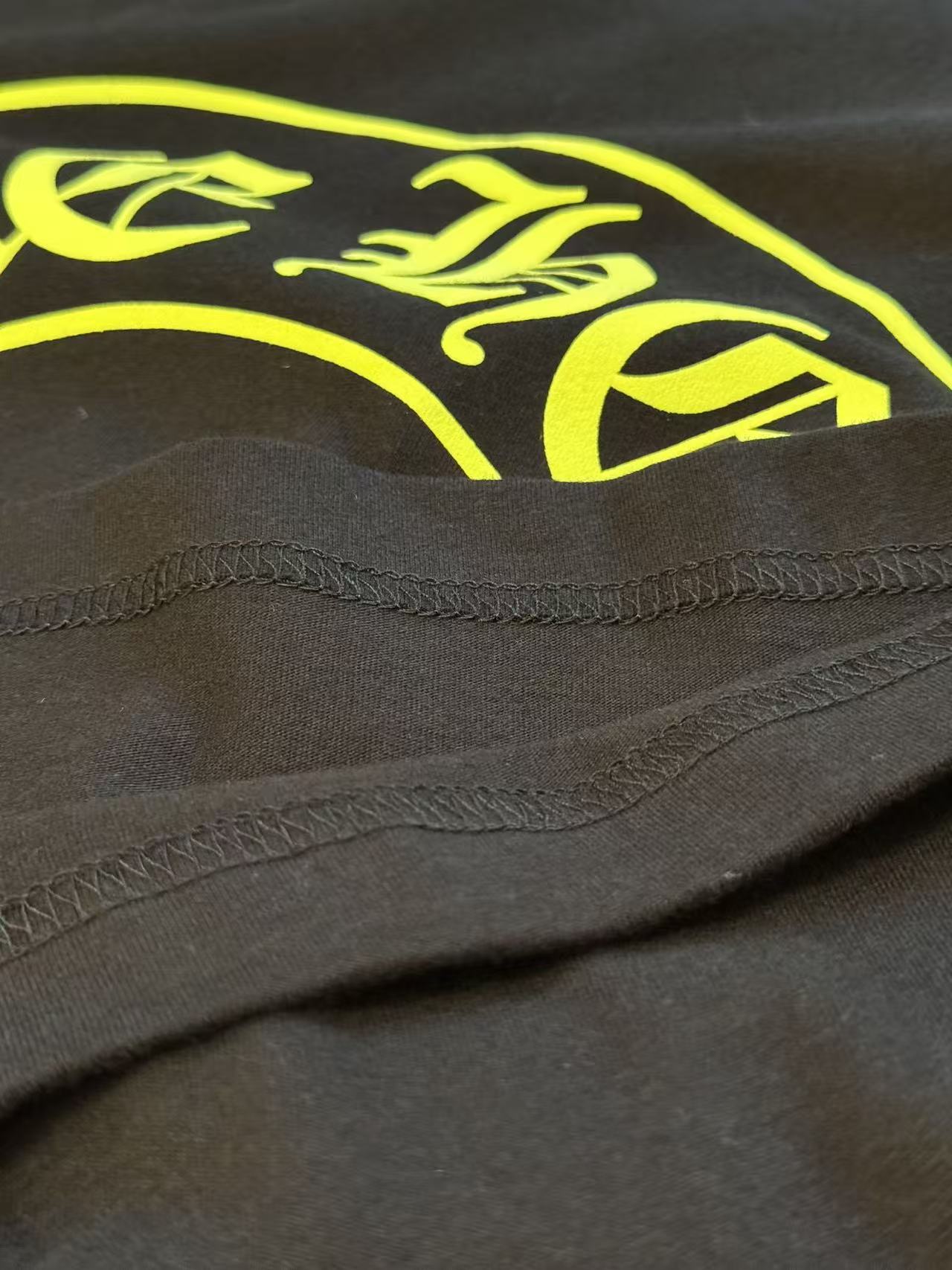 【N】Chrome Hearts Horse Shoe L/S T-Shirt "Black/Neon Yellow" (CH20269149）