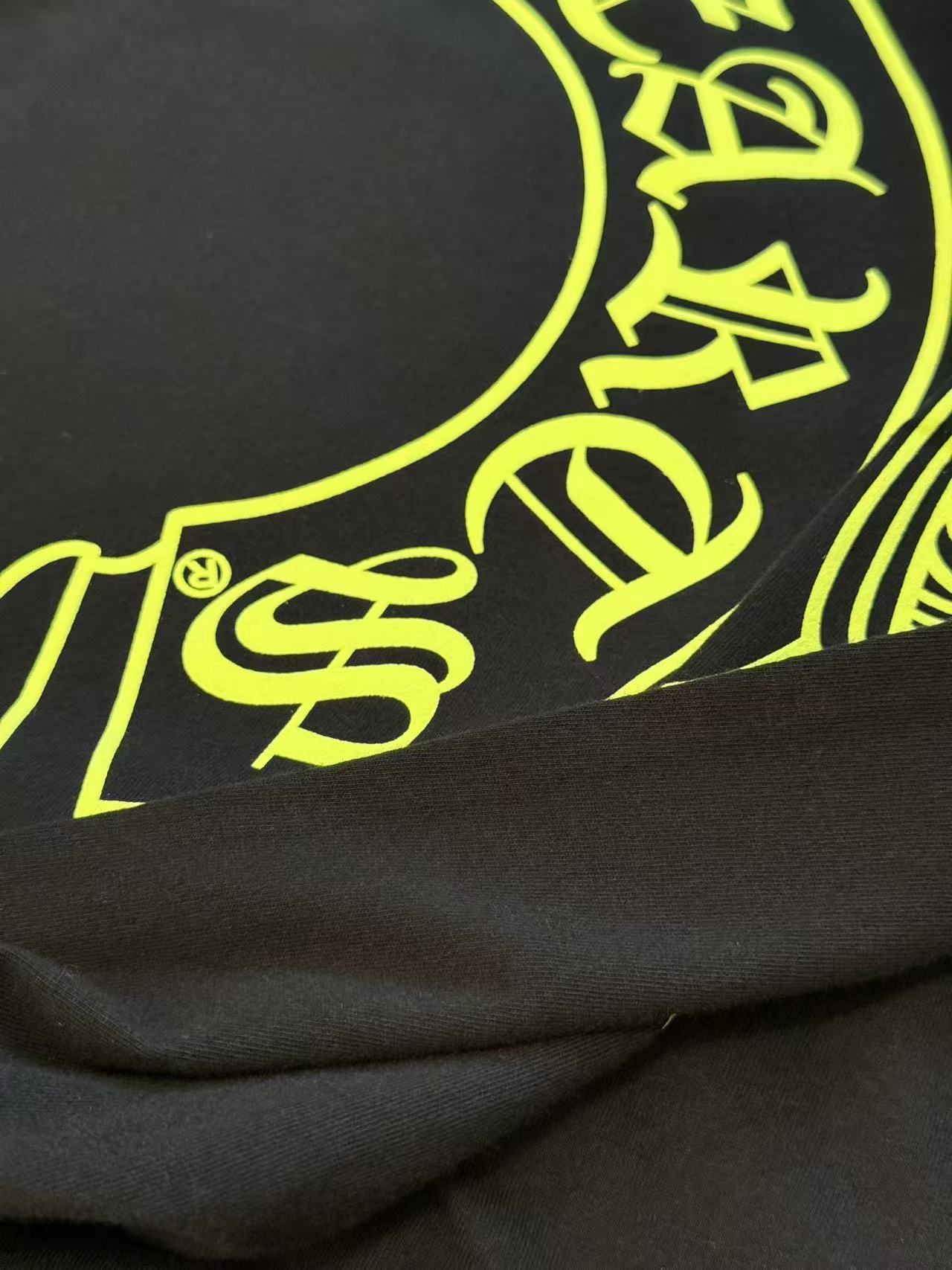 【N】Chrome Hearts Horse Shoe L/S T-Shirt "Black/Neon Yellow" (CH20269149）