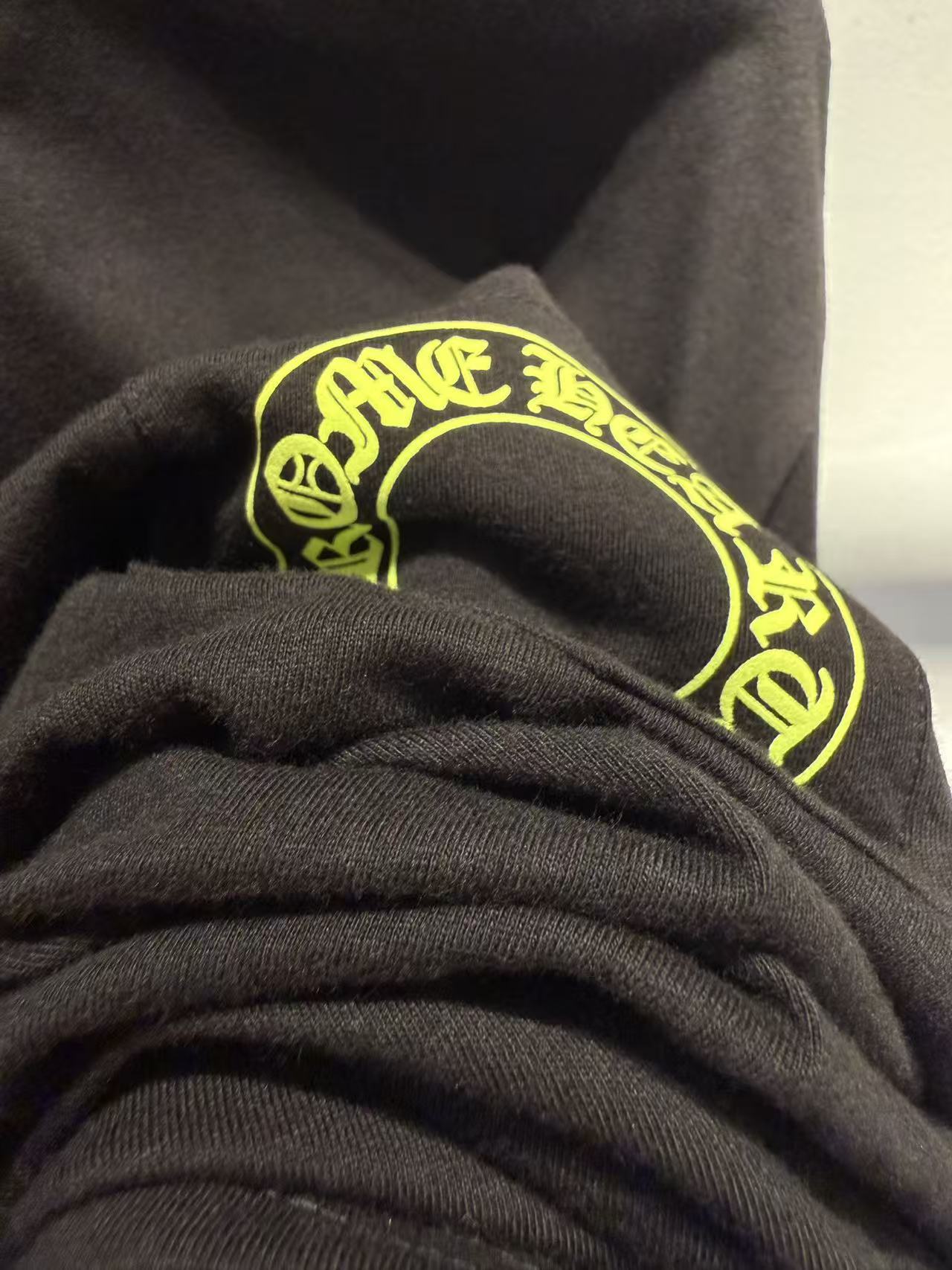 【N】Chrome Hearts Horse Shoe L/S T-Shirt "Black/Neon Yellow" (CH20269149）