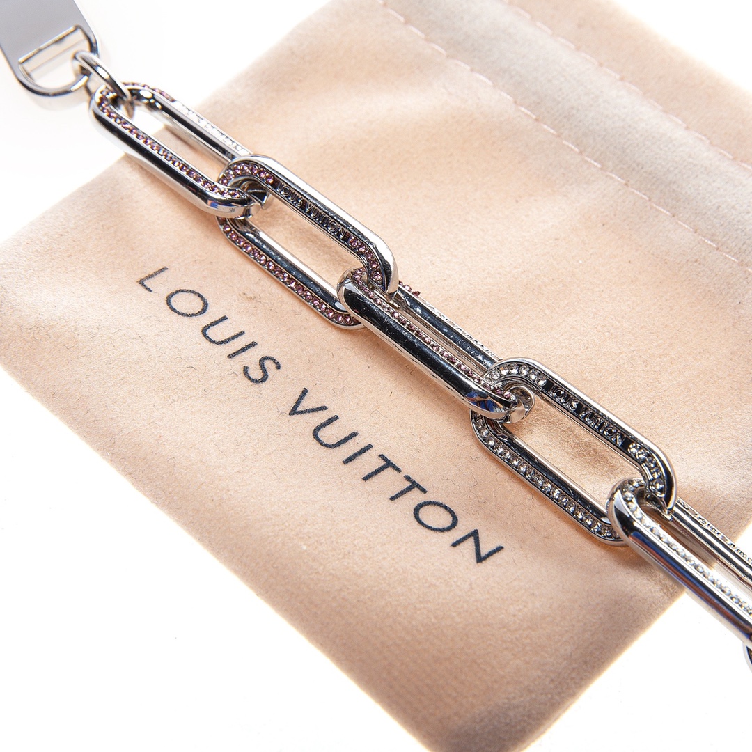 Louis Vuitton MP2461 Collier Mix Chain Links Patches Rhinestone Decorated Multi-Chain Necklace for Men(MP2461)