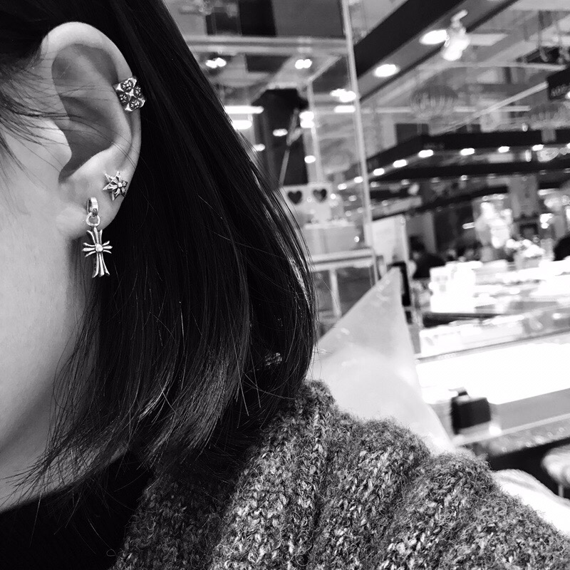 Chrome Hearts Cross Flower Earrings（CHROME HEARTS 189）