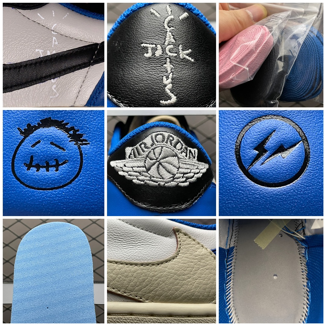 Travis Scott × Fragment × Nike Air Jordan 1 Low OG SP "Military Blue"（DM7866-140）