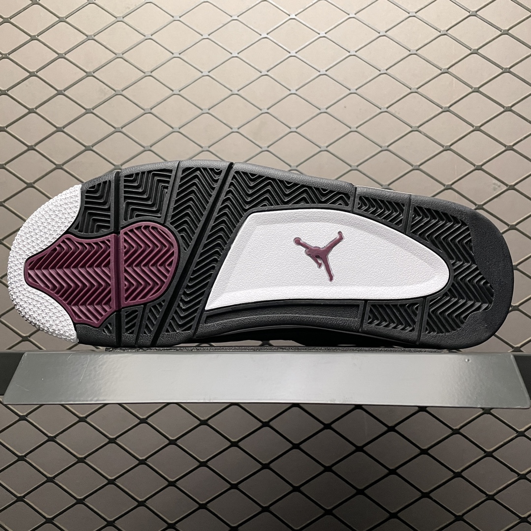 Paris Saint Germain ×Nike Air Jordan 4 Retro "White/Bordeaux/Neutral Gray"(CZ5624-100)