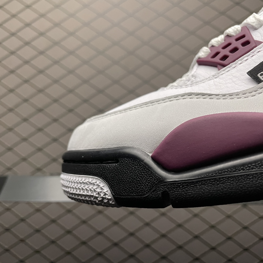 Paris Saint Germain ×Nike Air Jordan 4 Retro "White/Bordeaux/Neutral Gray"(CZ5624-100)