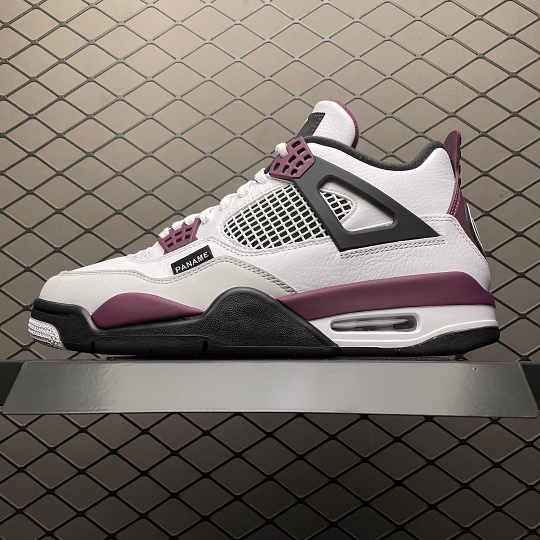 Paris Saint Germain ×Nike Air Jordan 4 Retro "White/Bordeaux/Neutral Gray"(CZ5624-100)