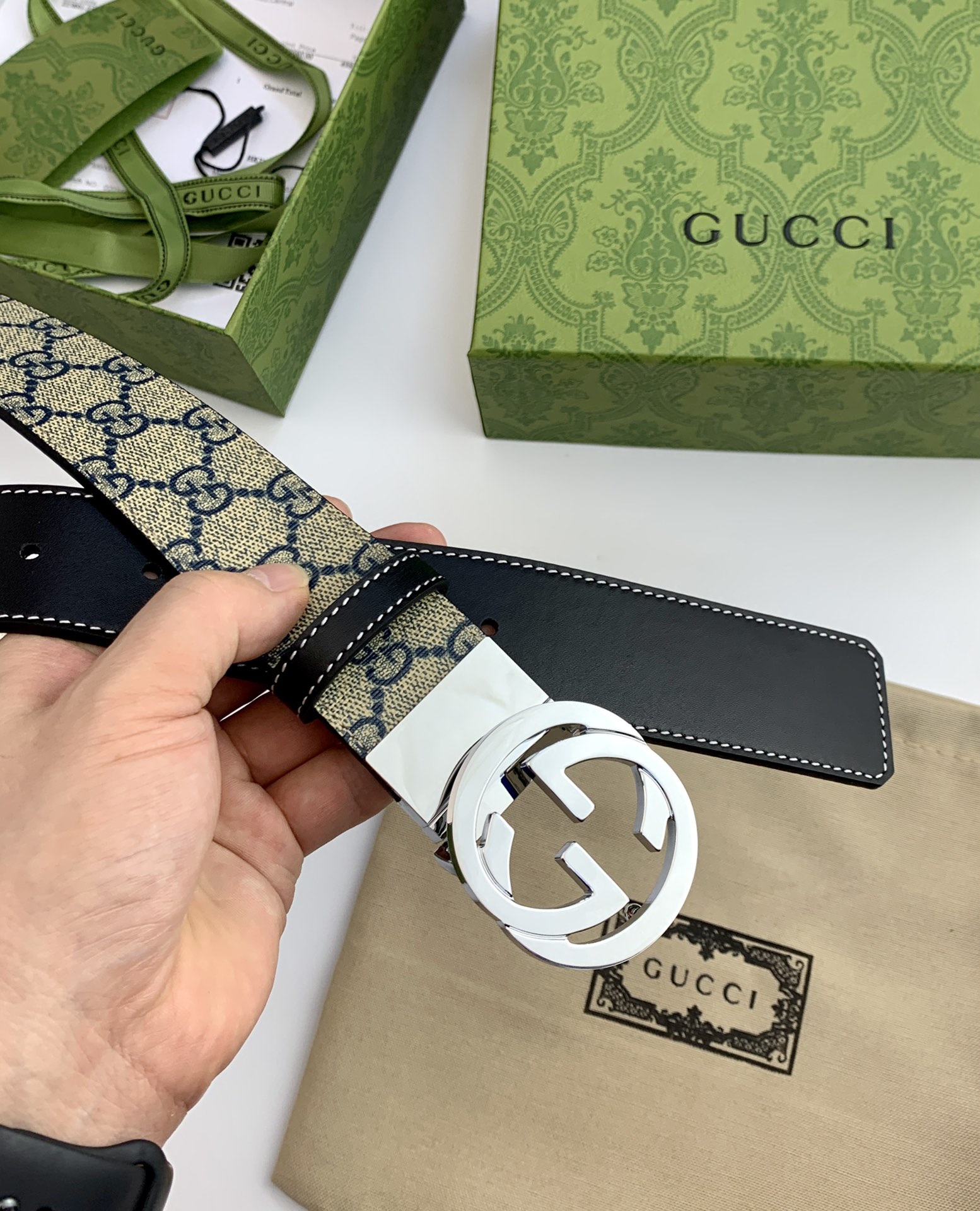 Gucci GG belt-4cm（370543-KGDHG-9643）