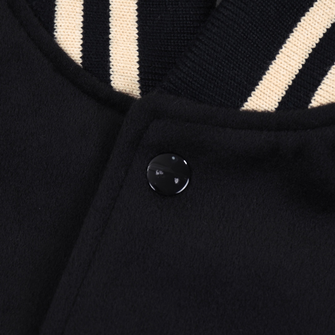 CELINE Oversized Wool Varsity Jacket "Black"（2V56D896C-38NO）