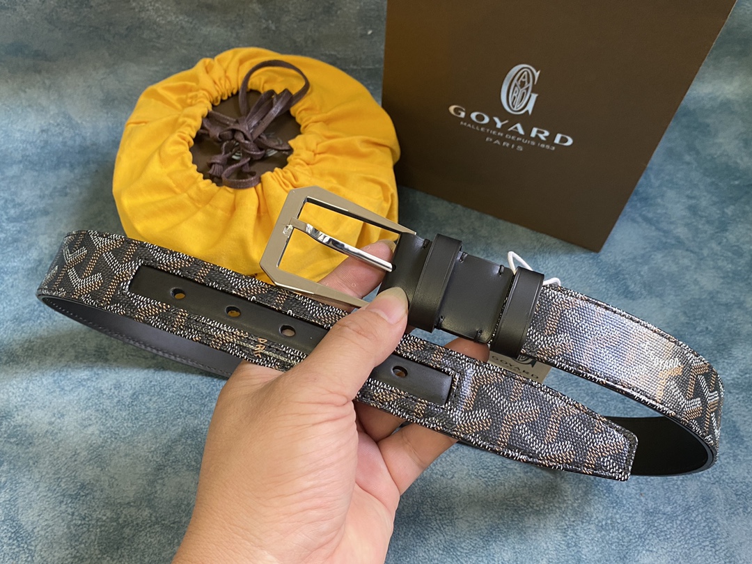 Goyard Frégate belt – Clamecy cowhide & Goyardine canvas（GOY44051）