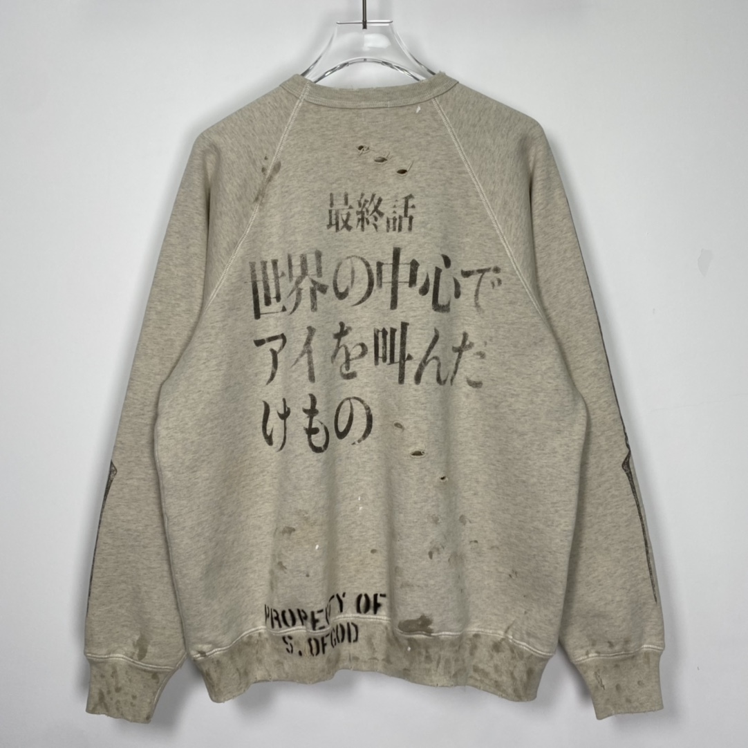 St. Michael 21AW SM-A21-0000-055 SWT_SH EVANGELION Cotton Sweatshirt Gray（A21-0000-055）