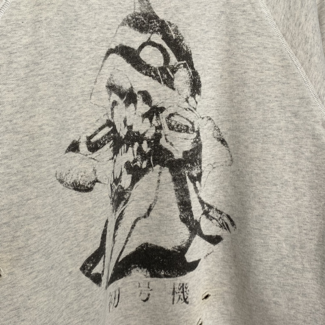 St. Michael 21AW SM-A21-0000-055 SWT_SH EVANGELION Cotton Sweatshirt Gray（A21-0000-055）