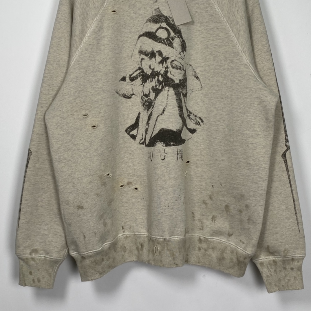 St. Michael 21AW SM-A21-0000-055 SWT_SH EVANGELION Cotton Sweatshirt Gray（A21-0000-055）