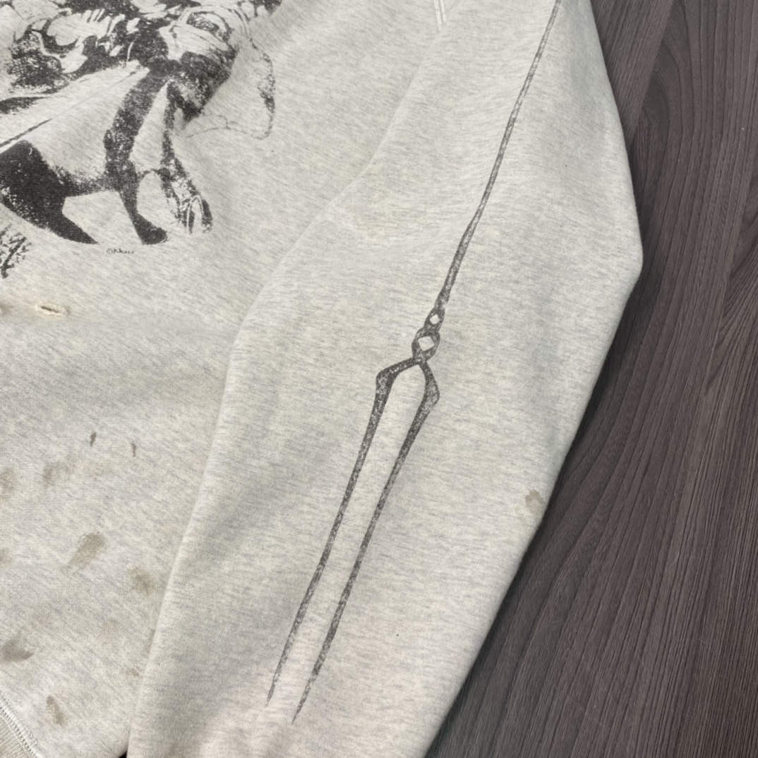 St. Michael 21AW SM-A21-0000-055 SWT_SH EVANGELION Cotton Sweatshirt Gray（A21-0000-055）