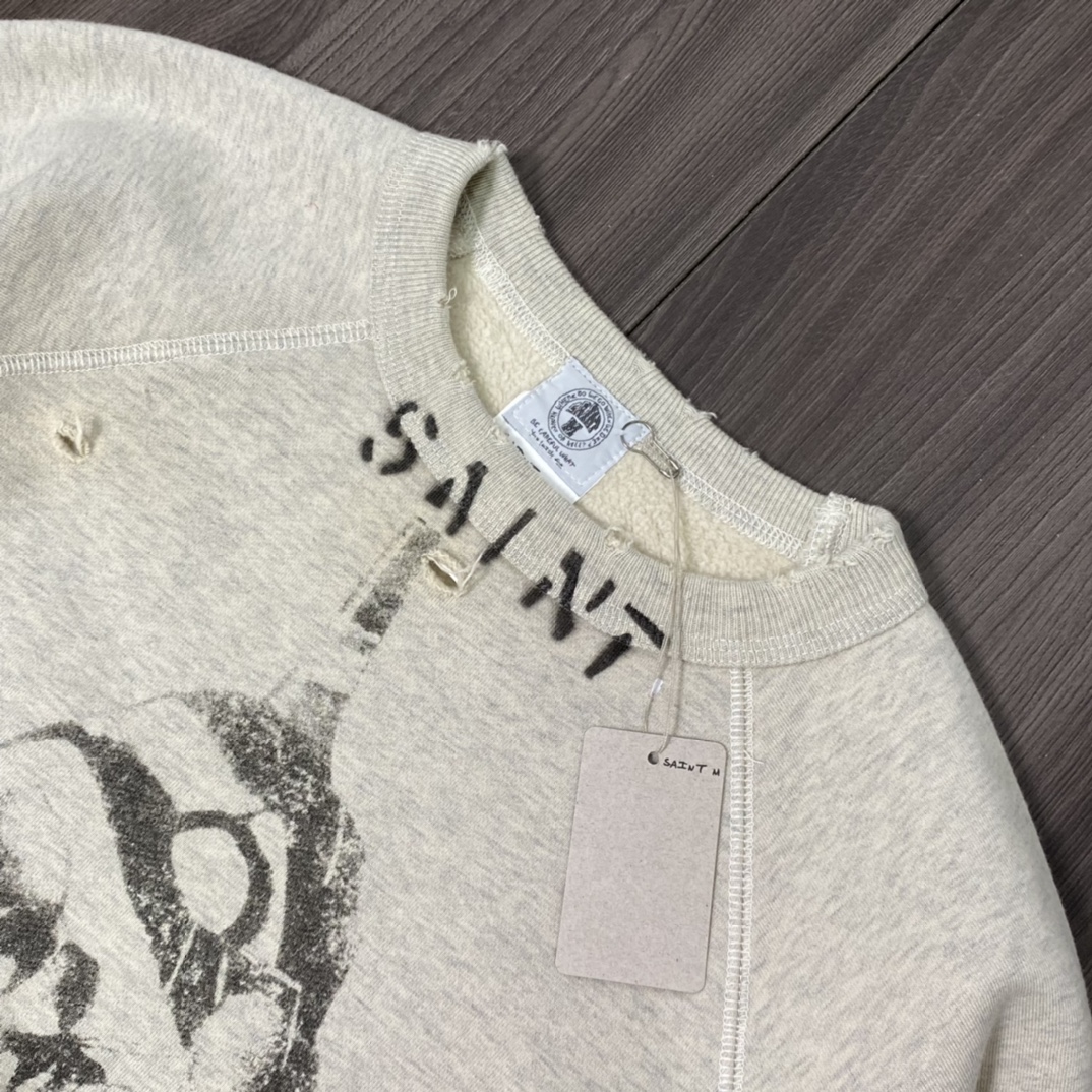 St. Michael 21AW SM-A21-0000-055 SWT_SH EVANGELION Cotton Sweatshirt Gray（A21-0000-055）